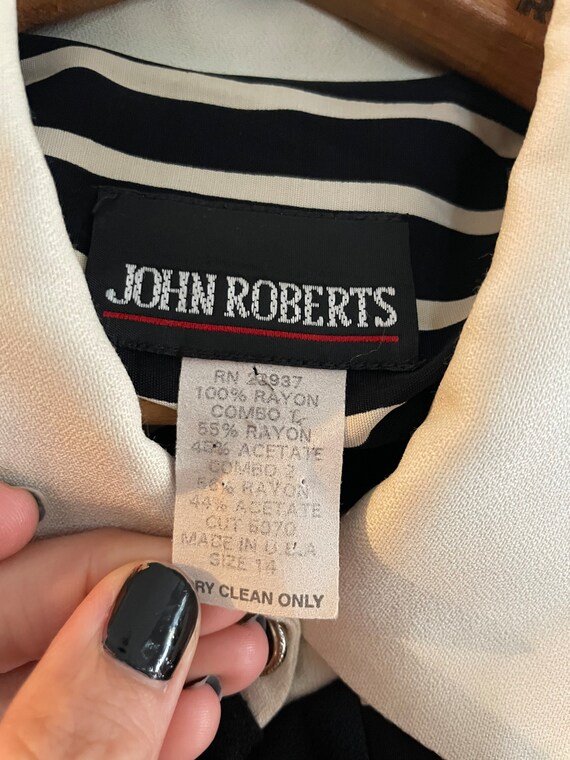 Vintage Black and White Striped John Roberts Butt… - image 6