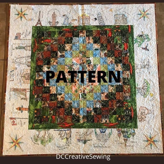 Quilt Pattern Crayon Colored Trip Around The World Full Etsy Quilt Pattern Crayon Colored Trip Around The World Full Etsy