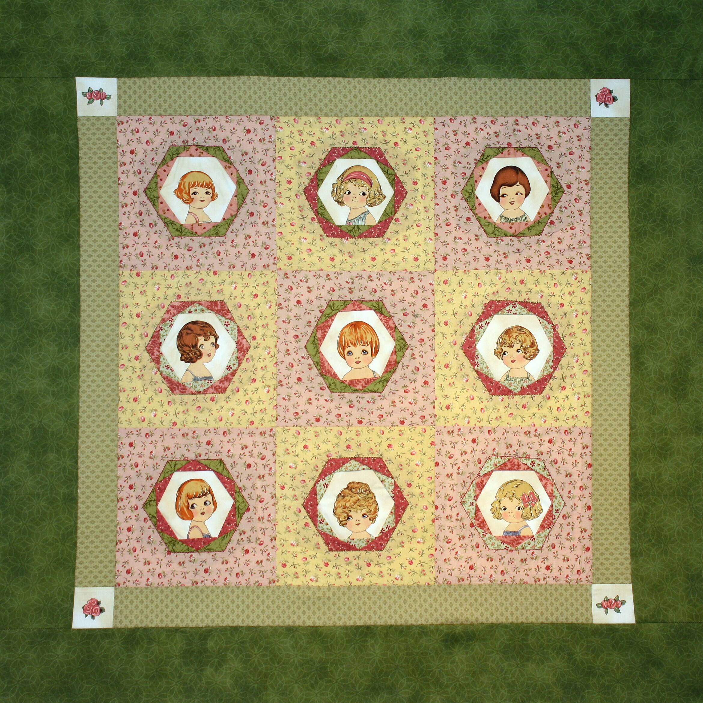 Hexagon Quilt Label Pattern 3 sizes Transparencies | Etsy