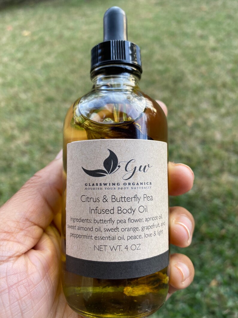 Citrus & Butterfly Pea Infused Body Oil Etsy