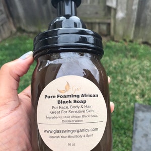 Foaming African Black Soap Face Hair & Body Wash image 1