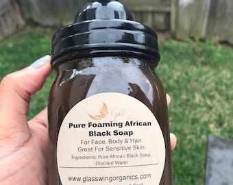 Foaming African Black Soap Face Hair & Body Wash