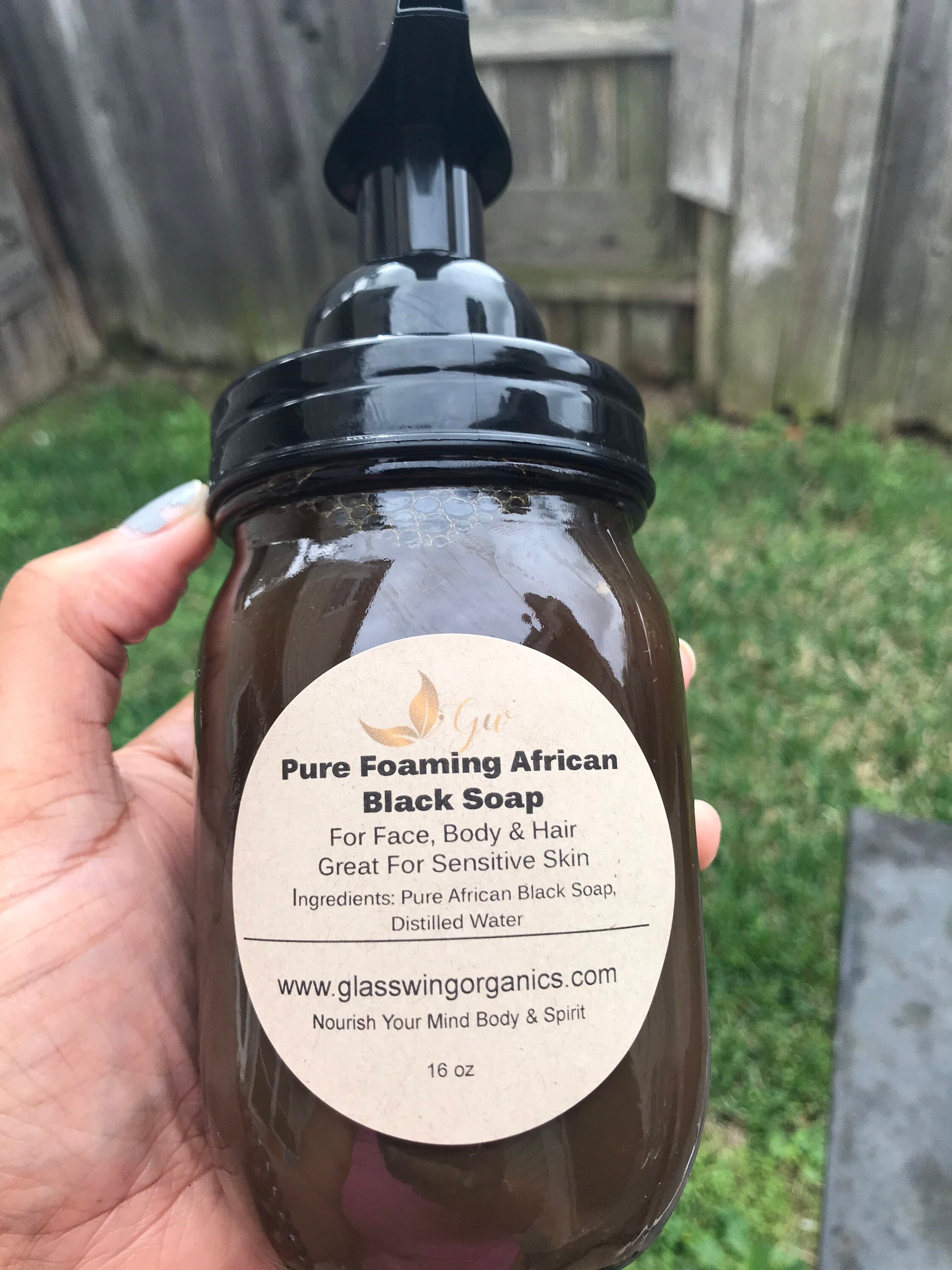 Foaming African Black Soap Face & Body Wash 16oz Etsy