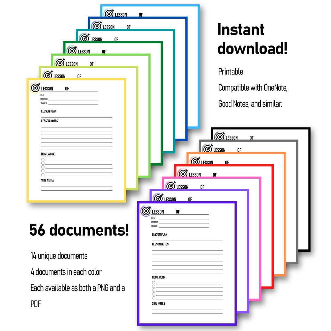 Private Lesson Notes Template for Digital or Printed Use - Etsy