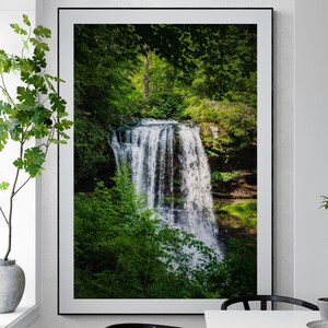 Waterfall photograph digital download home decor Blue Ridge Mountains wall art printable download Nantahala National Forest Highlands NC