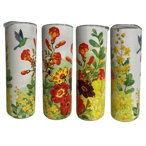 Summer Flowers Tumbler | Spring Flowers Drinkware | Flower Garden Stainless Steel Tumbler