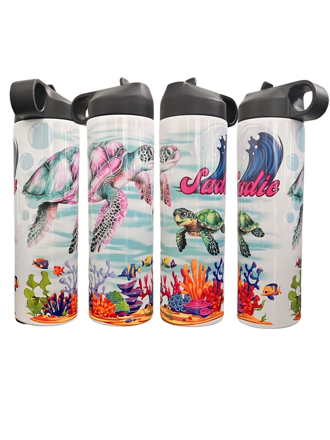 Sea Turtle Insulated Water Bottler | Sea Life Tumbler | Ocean Themed ...