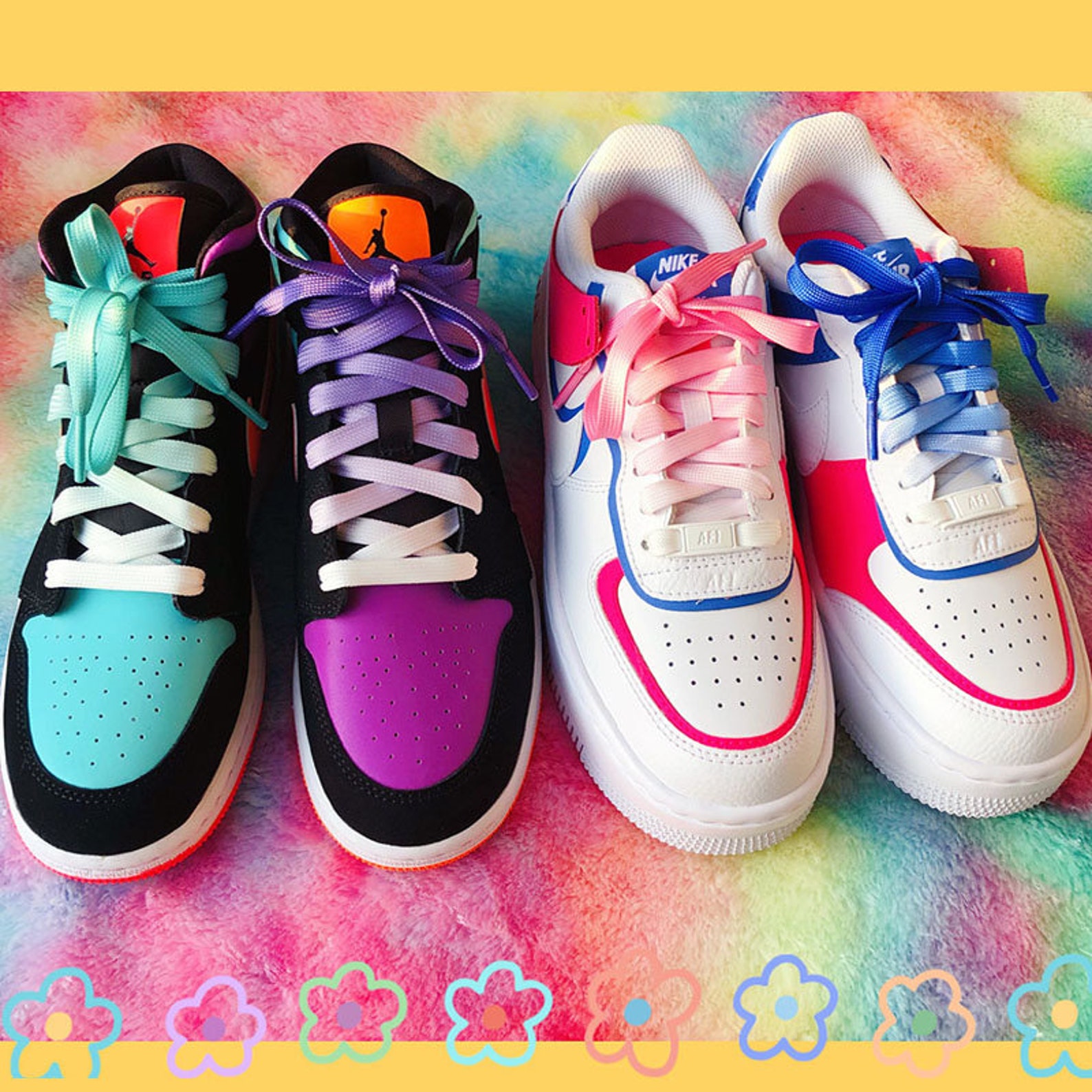 Gradient Shoelaces Tie Dye Laces Etsy Australia