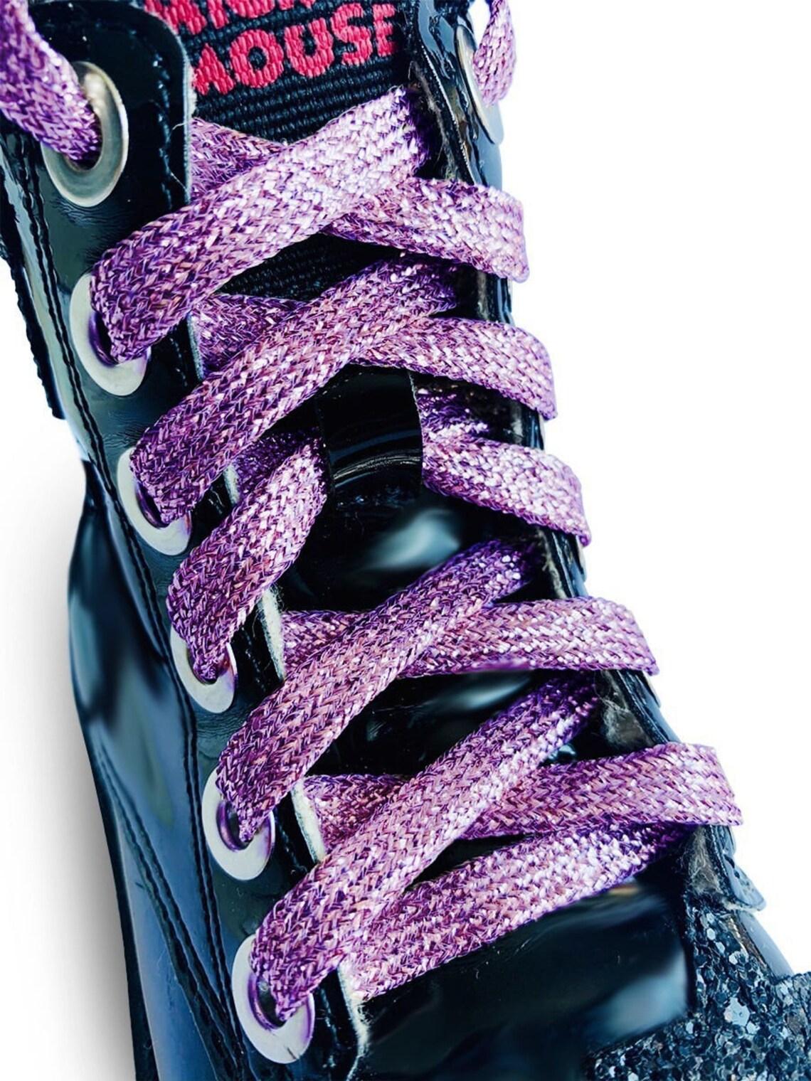 GREEN Glitter Sparkling Shoelaces Purple Laces Sparkle Etsy