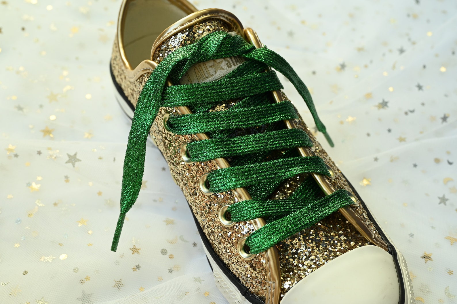 GREEN Glitter Sparkling Shoelaces Purple Laces Sparkle | Etsy