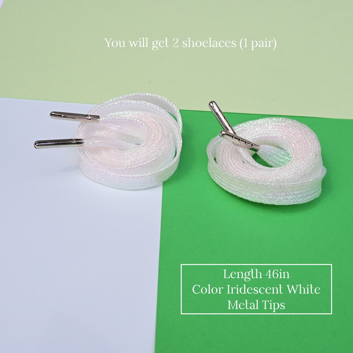Iridescent white shoelaces iridescent white shoelaces Etsy