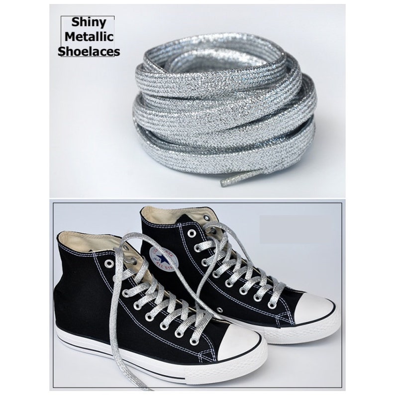 silver glitter shoelaces