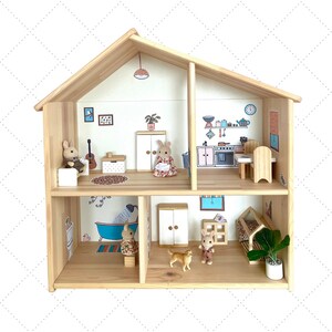 creamy latte wallpaper decal for ikea flisat dollhouse ikea etsy