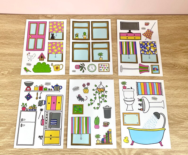 Dollhouse Stickers for Ikea Flisat Dollhouse Ikea Hack Etsy