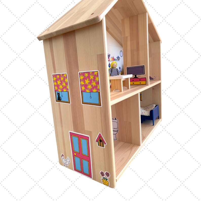 Dollhouse Stickers For Ikea Flisat Dollhouse Ikea Hack Etsy