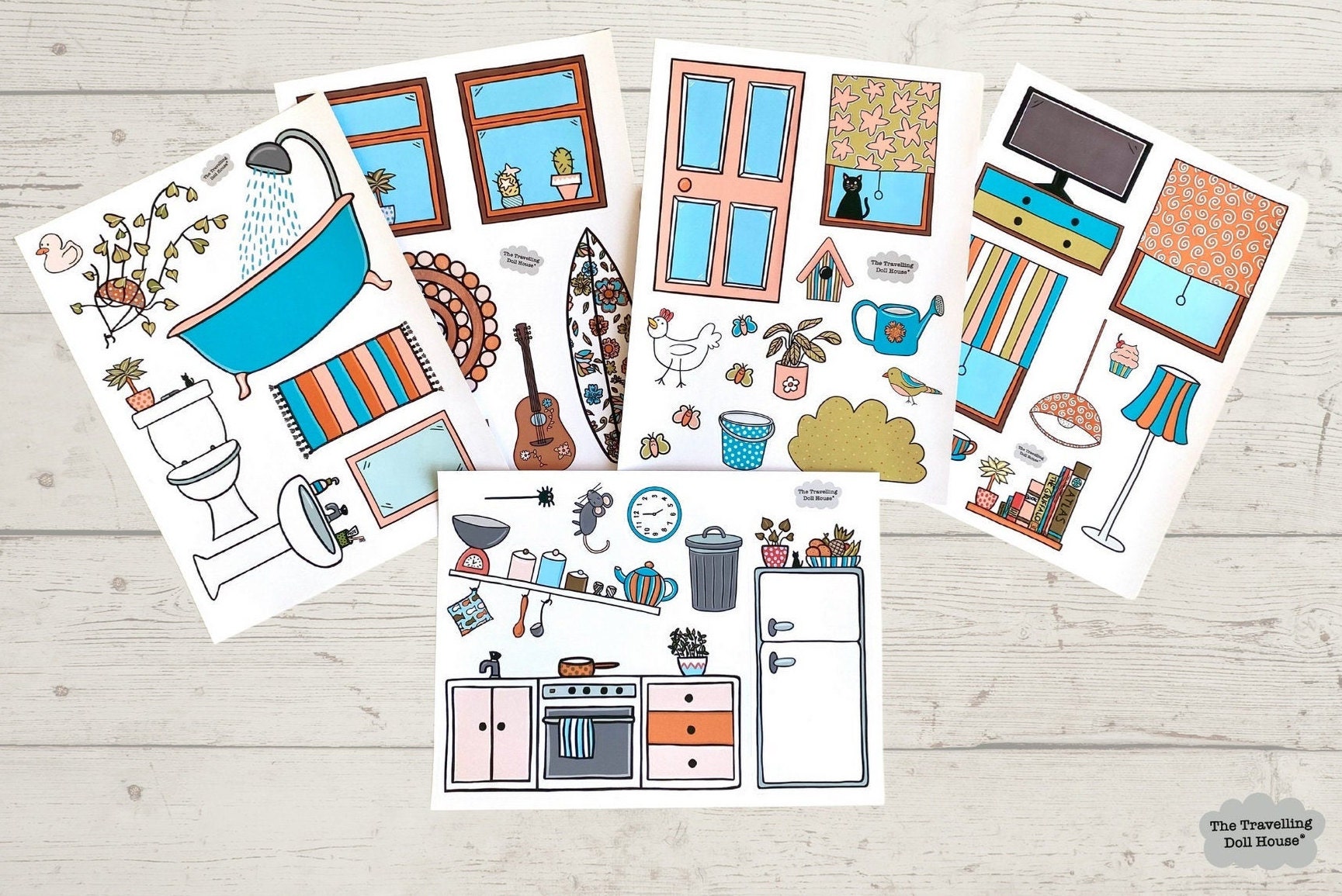 Boho Dollhouse Stickers Dollhouse Stickers For Ikea Flisat | Etsy