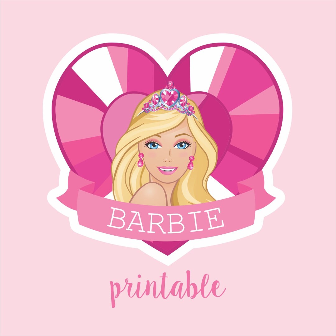 Barbie Printable Birthday Decoration. Barbie Party Supplies. Etsy