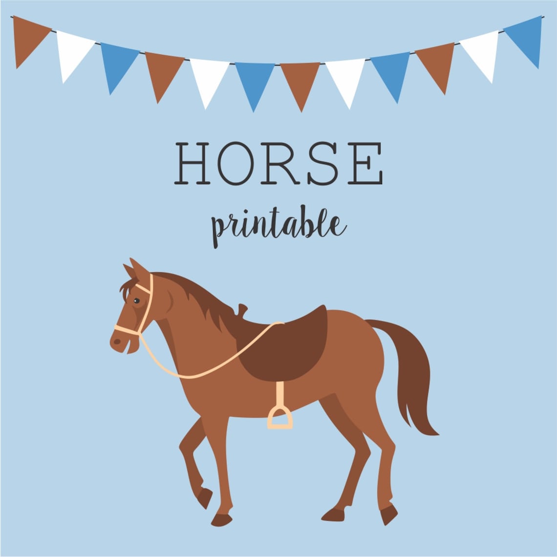 Horse Printable Birthday Party Decoration. Printable File - Etsy
