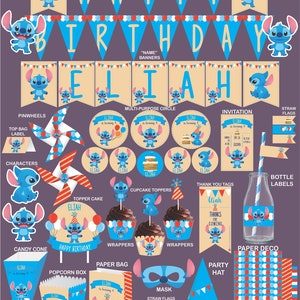 Stitch Joyeux Anniversaire Banniere Imprimable Stitch Etsy