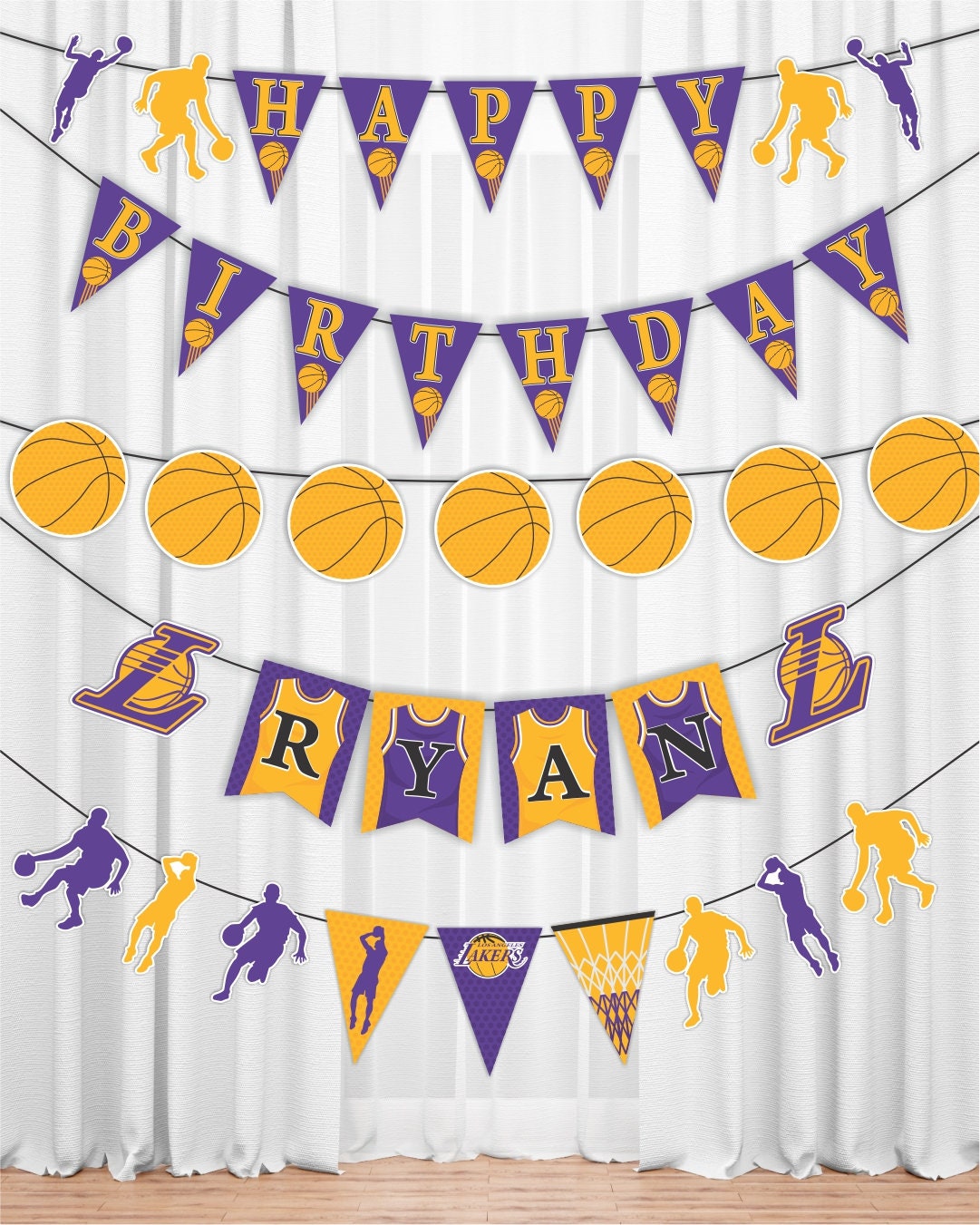 Lakers Happy Birthday Printable Lakers Verjaardag Decoraties Etsy