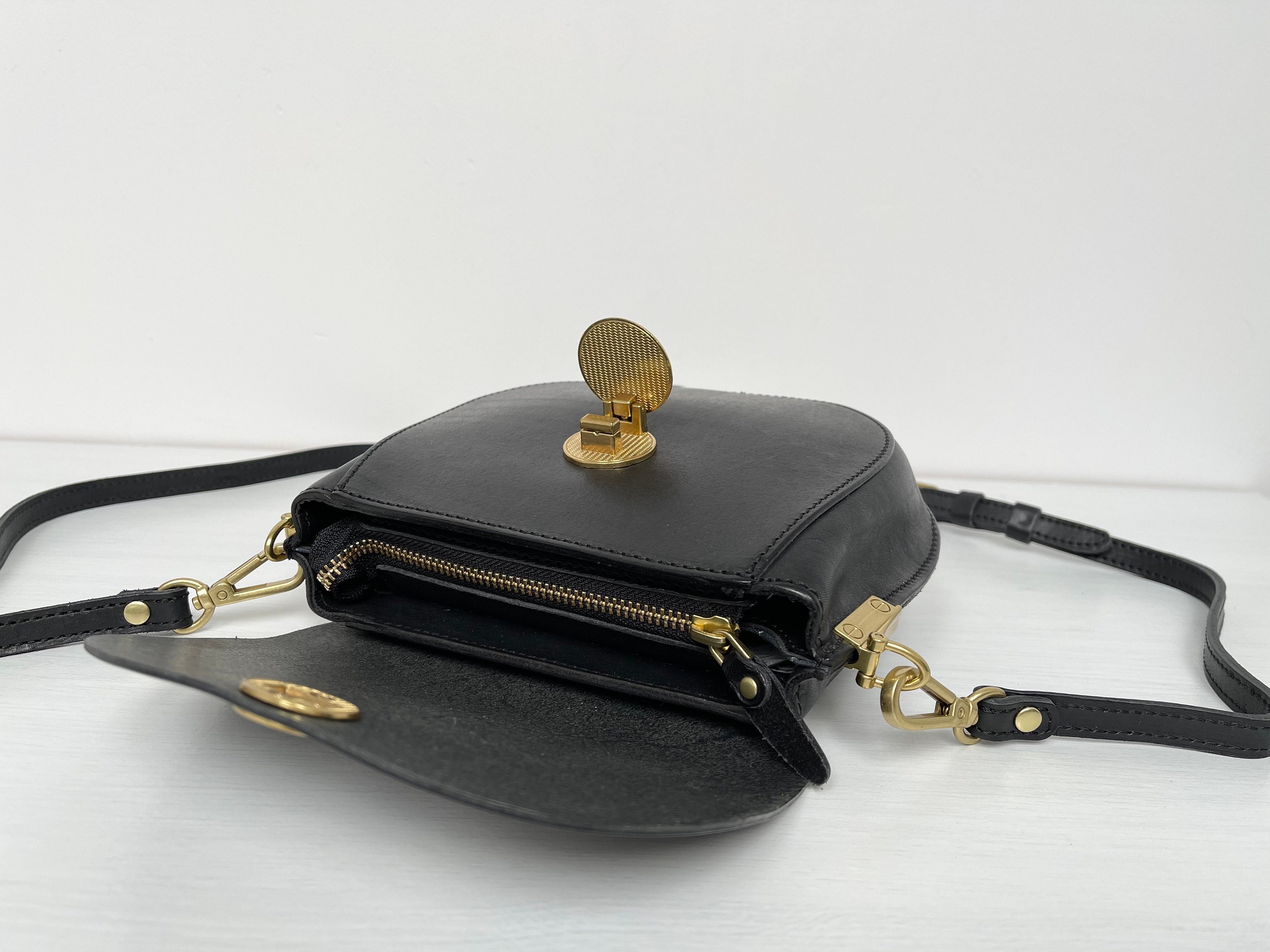 Women's Half Moon Leather Saddle Bag Small Purse - Etsy UK