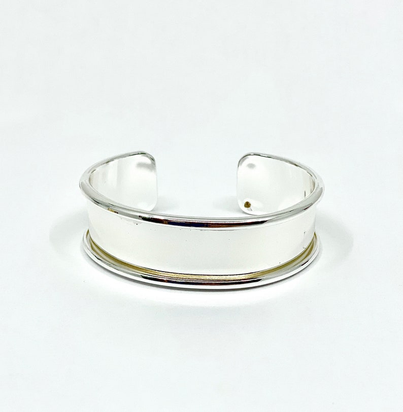 Cuff Bracelet Blank, Inlay Cuff Bracelet, Jewelry Blank, Channel Cuff Bracelet, Gold, Silver