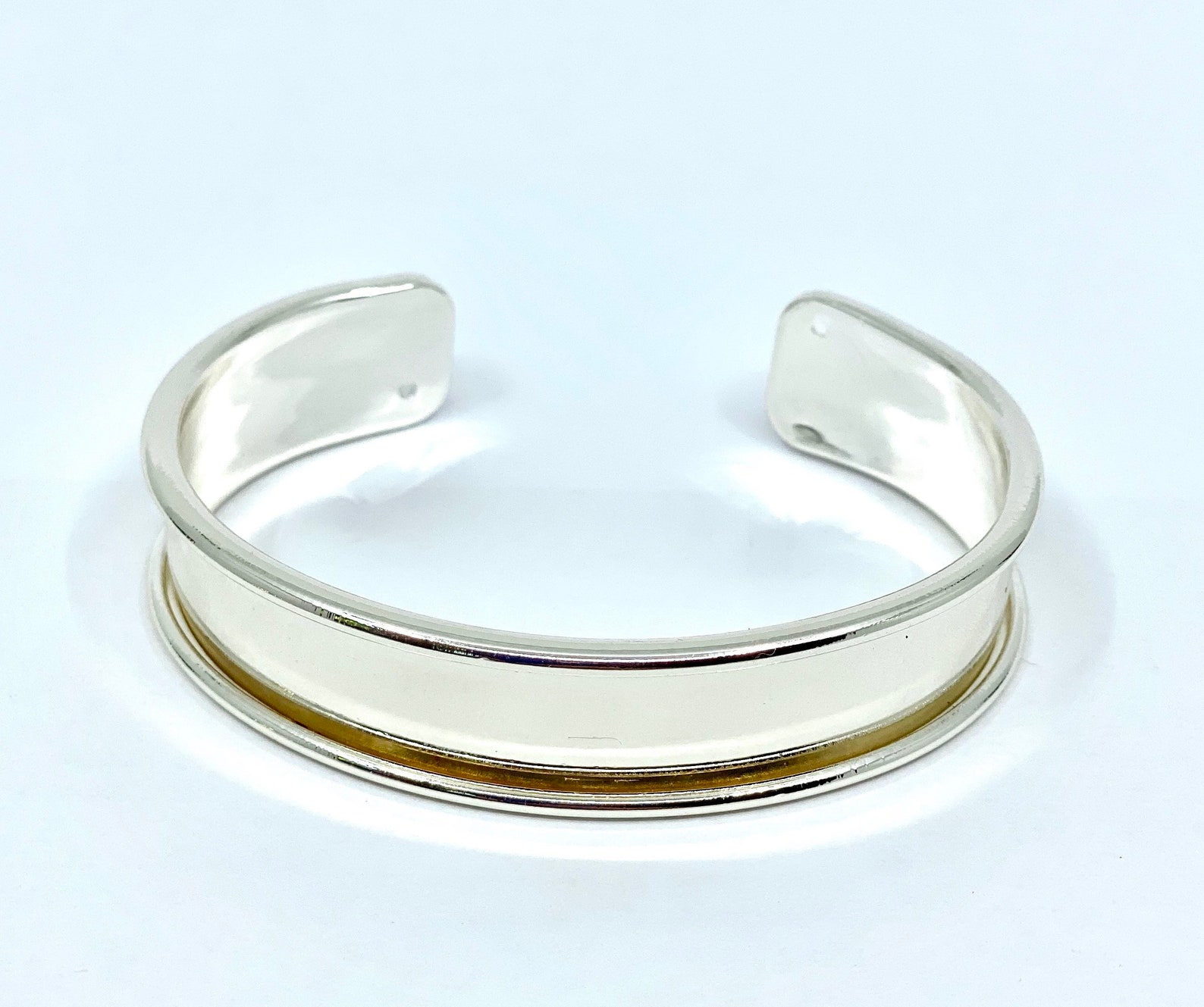 Cuff Bracelet Blank, Inlay Cuff Bracelet, Jewelry Blank, Channel Cuff Bracelet, Gold, Silver