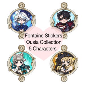 Genshin Vision Frame Character Stickers - Fontaine Ousia Collection
