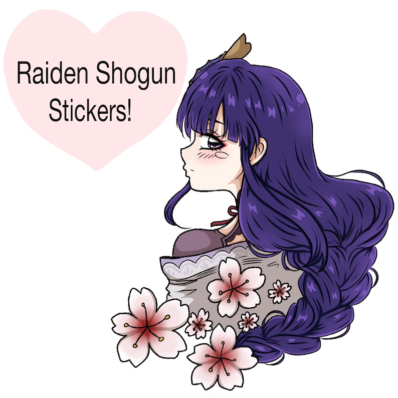 Crying Raiden Shogun Sticker Genshin Raiden Shogun Stickers - Etsy