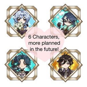 Genshin Vision Frame Character Stickers - Liyue Collection