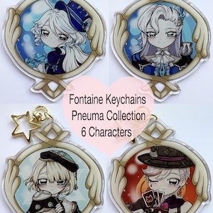 Genshin Vision Frame Character Keychains - Fontaine Pneuma Collection