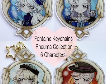 Genshin Vision Frame Character Keychains - Fontaine Pneuma Collection