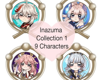 Genshin Vision Frame-personagestickers - Inazuma-collectie