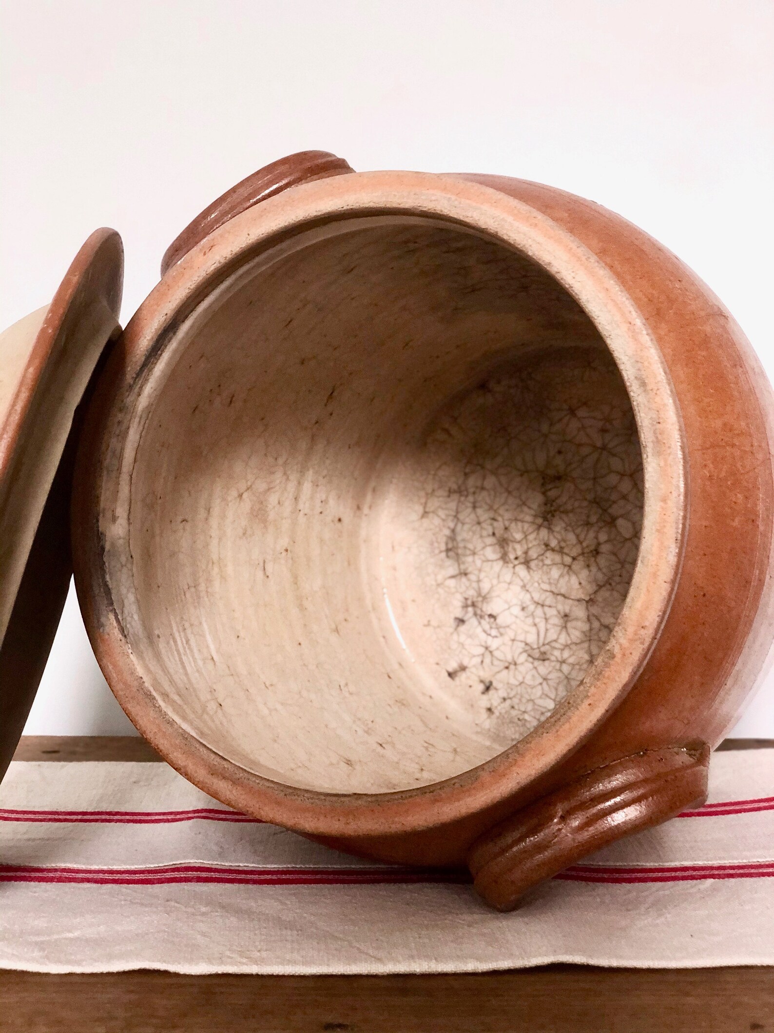 French Salt Glazed Confit Pot with Lid Etsy