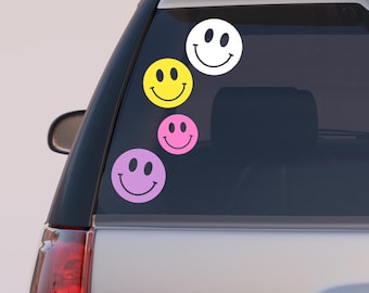 Smiley Vinyl Decal, Smiley Face Decal, Smiley Car Decal, Hippie Car Decal, Smiley Face Sticker, Girly Girl Car Decal, Cute Car Decal, Smiley