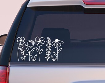 Flower Car Decal, Flower Car Sticker, Flower Sticker, Floral Border, Floral Accessories, Floral Decals, Flower Border, Cute Flower