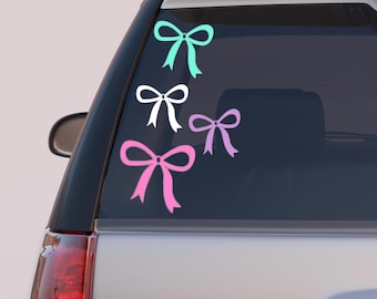 Coquette Bow Car Decal, Girly Ribbon Sticker