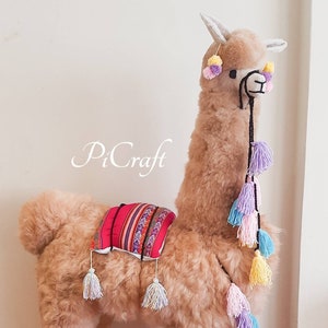 Big Alpaca toy - Big alpaca - stuffed animal- handmade - giant llama plush in light colors