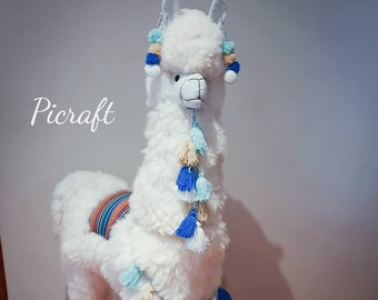 Big Alpaca toy - Big alpaca - stuffed animal- handmade - White alpaca toy
