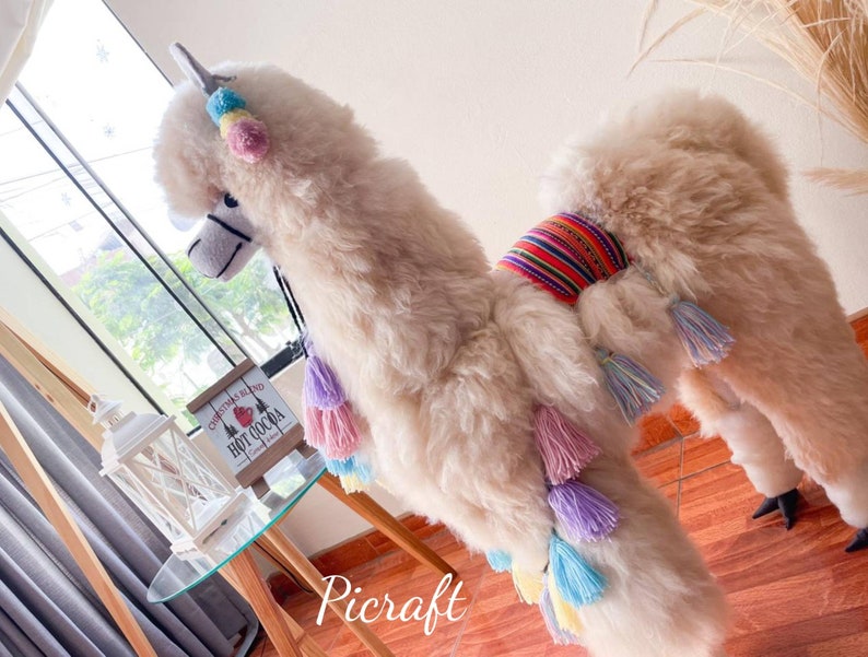 Big llama toy Big teddy stuffed animal real size teddy birthday party nursery child's room alpaca toy big Alpaca teddy-handmade image 3