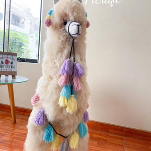 Big llama toy Big teddy stuffed animal real size teddy birthday party nursery child's room alpaca toy big Alpaca teddy-handmade image 4