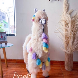 Big llama toy - Big teddy - stuffed animal- real size teddy - birthday party -nursery - child's room - alpaca toy- big Alpaca teddy-handmade