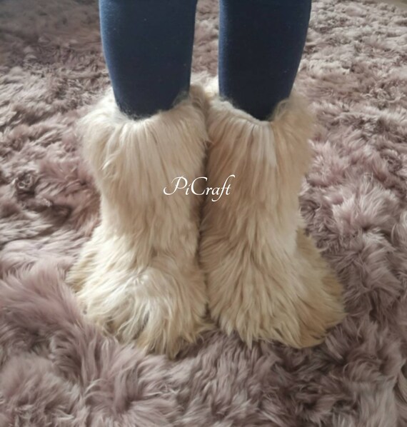 Alpaca fur boots Clearance