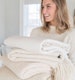 Blanket made with the best quality alpaca wool - premium alpaca wool blanket - soft and cozy blanket - White Blanket 