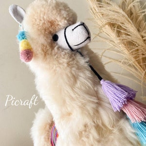 Big llama toy Big teddy stuffed animal real size teddy birthday party nursery child's room alpaca toy big Alpaca teddy-handmade image 6