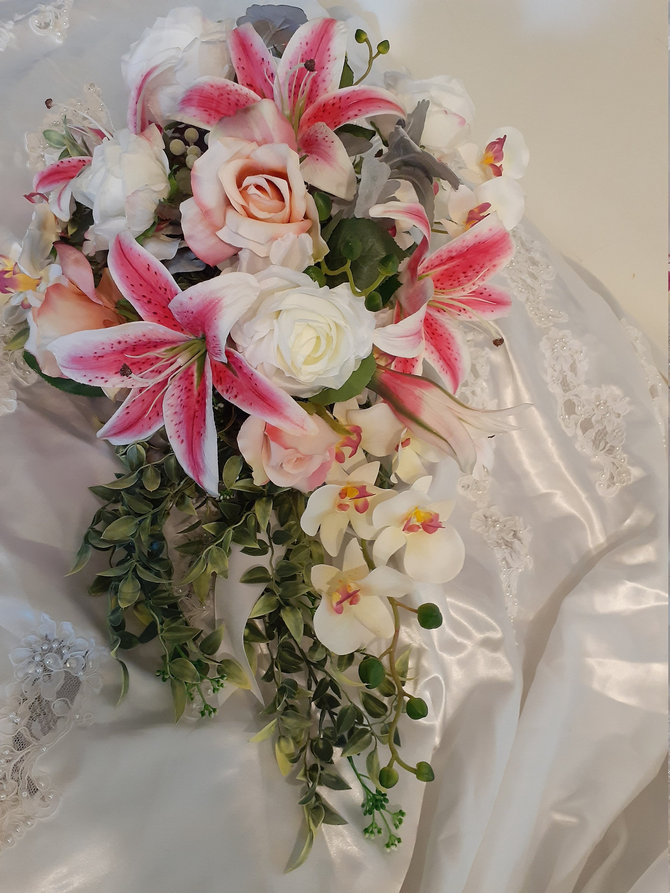 Cascading Stargazer Lily Bouquet Etsy