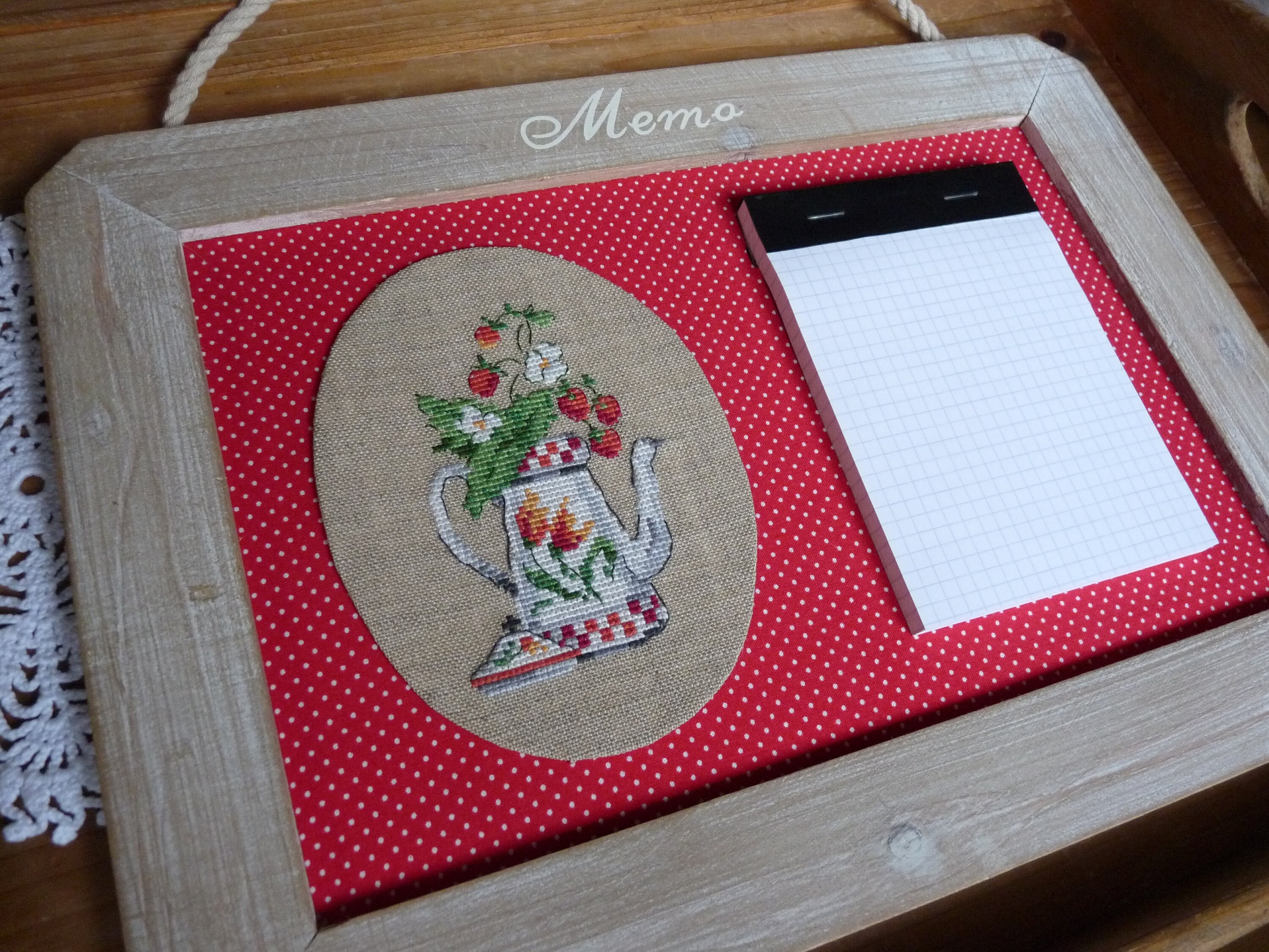 Mémo de Cuisine - Tableau Carnet Notes Broderie