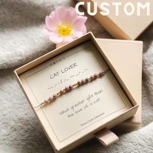 Bracelet message code Morse, cadeau meilleur ami, bijoux message caché, bracelet de l'amitié, bracelet ficelle pour femme, cadeau pour amoureux des chats
