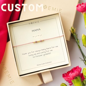 Regalo personalizzato per la mamma, braccialetto con codice Morse, gioielli con messaggio segreto personalizzato, braccialetto personalizzato, braccialetto personalizzato con rubino, regali unici