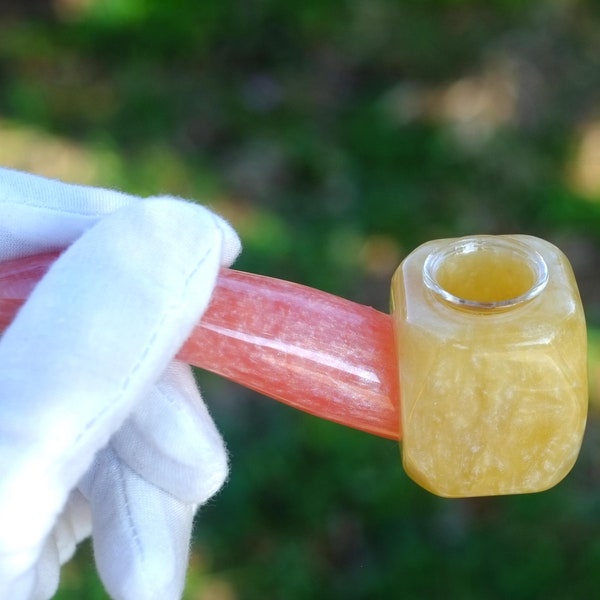 4" Resin tobacco Pipe with Glass Bowl